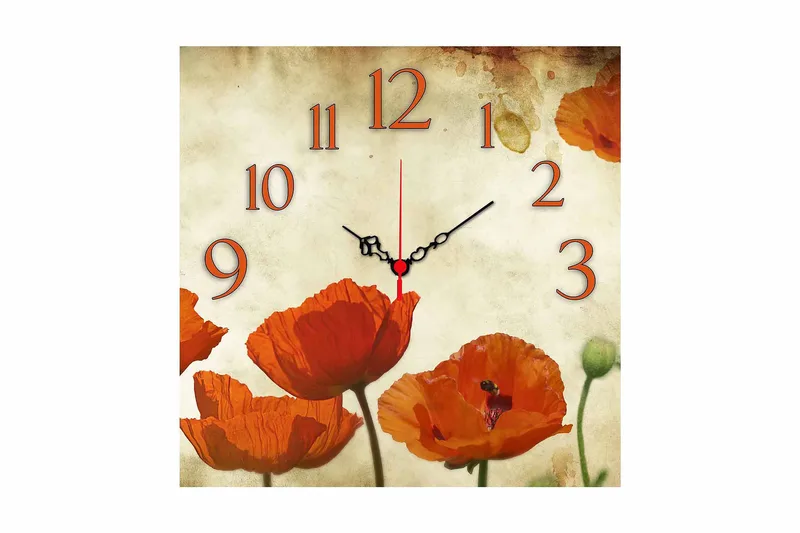 Koristeellinen MDF Seinäkello 40x40 cm, Monivärinen