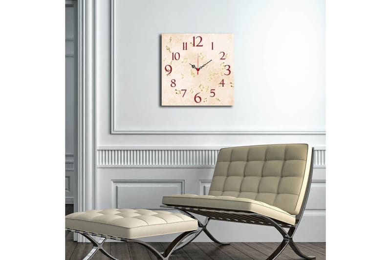 Koristeellinen MDF Seinäkello 40x40 cm - Monivärinen - Sisustustuotteet - Seinäkoristeet - Kellot