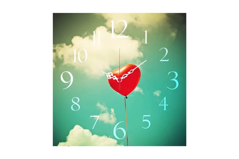 Koristeellinen MDF Seinäkello 40x40 cm, Monivärinen