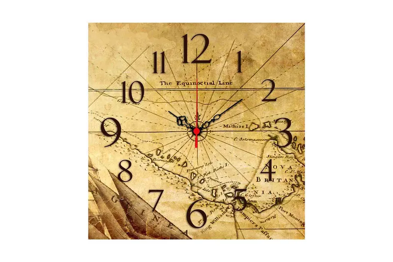 Koristeellinen MDF Seinäkello 40x40 cm, Monivärinen