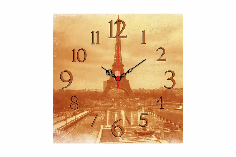 Koristeellinen MDF Seinäkello 40x40 cm, Monivärinen