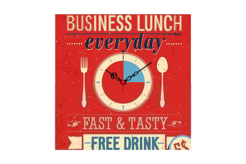 Koristeellinen MDF Seinäkello 40x40 cm, Monivärinen