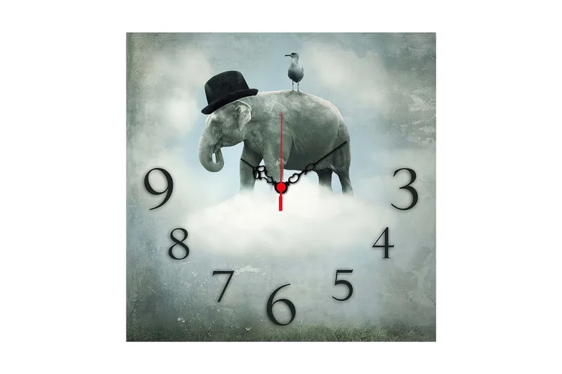 Koristeellinen MDF Seinäkello 40x40 cm, Monivärinen