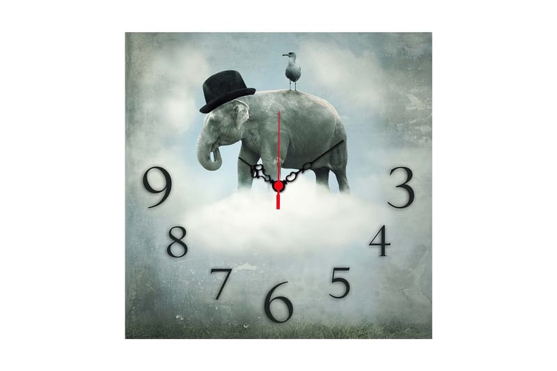 Koristeellinen MDF Seinäkello 40x40 cm, Monivärinen