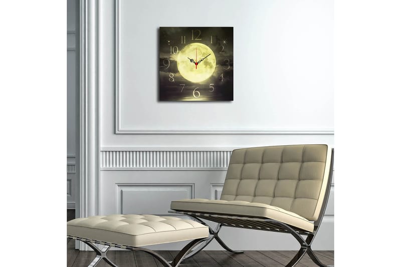 Koristeellinen MDF Seinäkello 40x40 cm - Monivärinen - Sisustustuotteet - Seinäkoristeet - Kellot