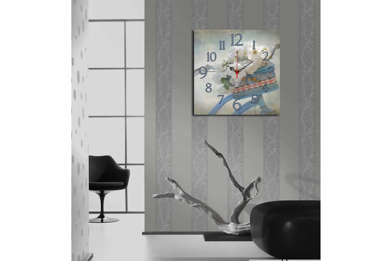 Koristeellinen MDF Seinäkello 40x40 cm - Monivärinen - Sisustustuotteet - Seinäkoristeet - Kellot