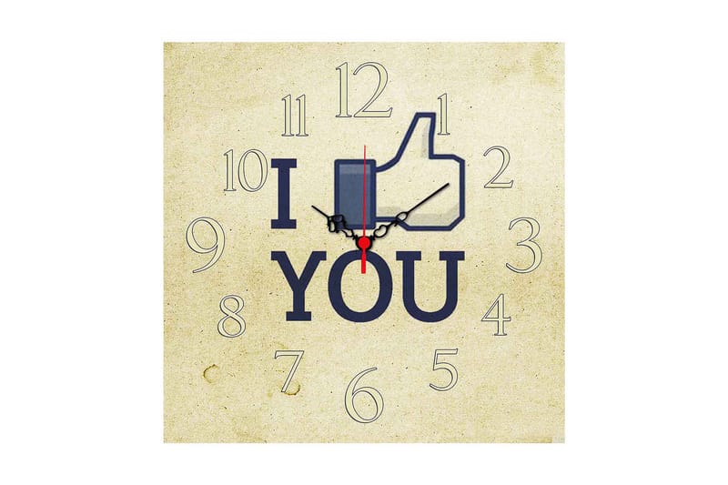 Koristeellinen MDF Seinäkello 40x40 cm, Monivärinen