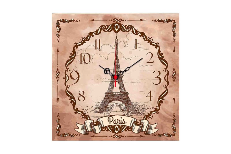 Koristeellinen MDF Seinäkello 40x40 cm, Monivärinen