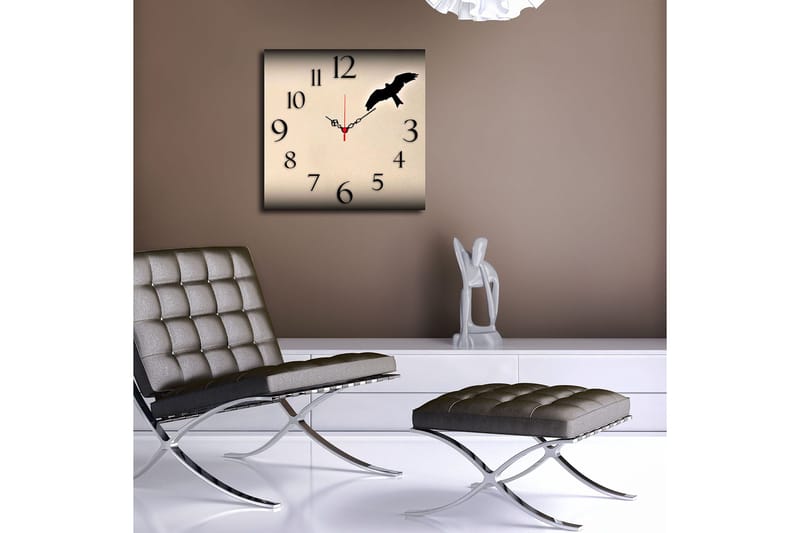 Koristeellinen MDF Seinäkello 40x40 cm - Monivärinen - Sisustustuotteet - Seinäkoristeet - Kellot