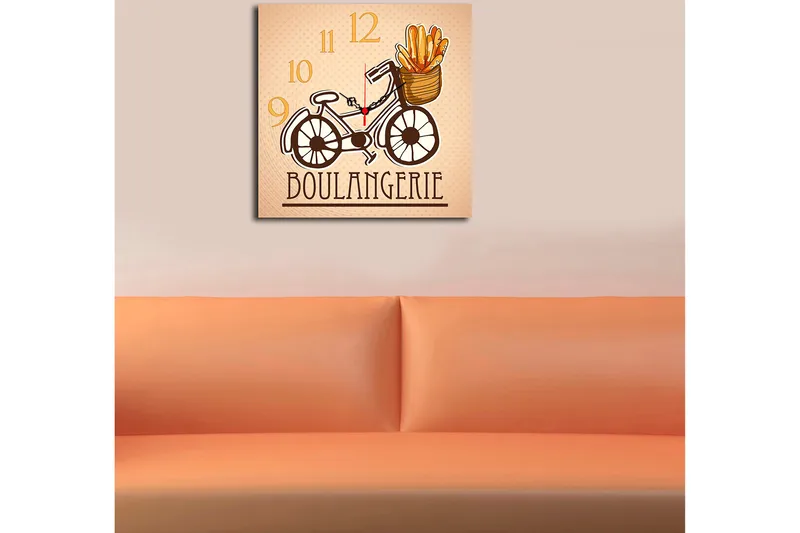 Koristeellinen MDF Seinäkello 40x40 cm - Monivärinen - Sisustustuotteet - Seinäkoristeet - Kellot