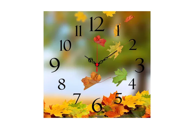 Koristeellinen MDF Seinäkello 40x40 cm, Monivärinen