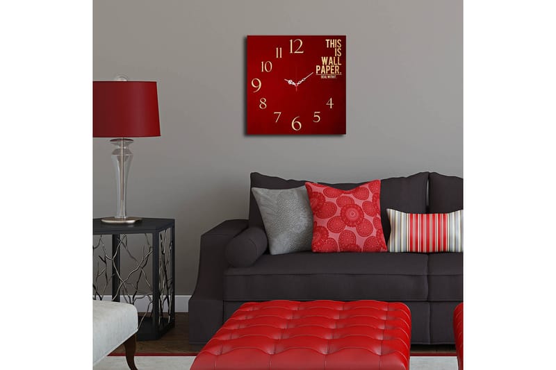 Koristeellinen MDF Seinäkello 40x40 cm - Monivärinen - Sisustustuotteet - Seinäkoristeet - Kellot