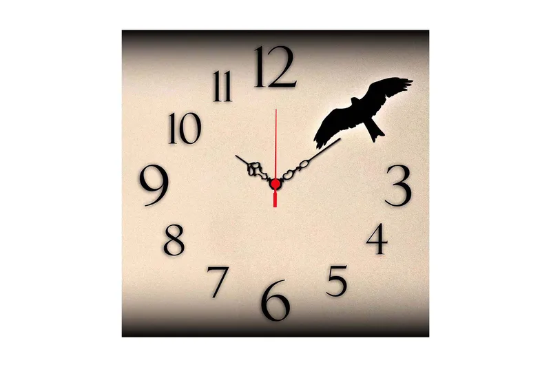 Koristeellinen MDF Seinäkello 40x40 cm, Monivärinen