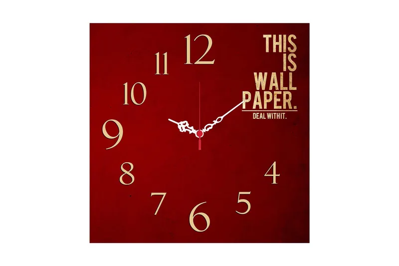 Koristeellinen MDF Seinäkello 40x40 cm, Monivärinen