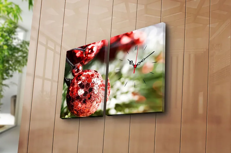 Koristeellinen Seinäkello 2-os 28x38 cm, Monivärinen