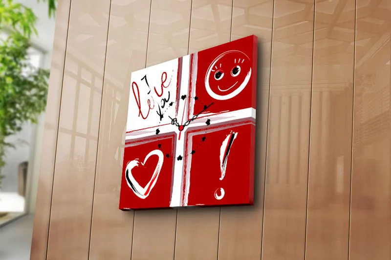 Koristeellinen Seinäkello 45x45 cm, Moniv ärinen