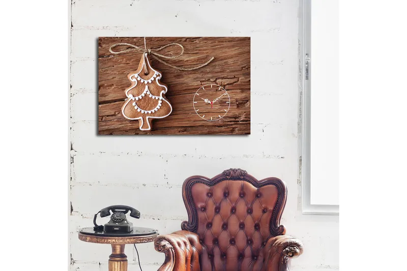 Koristeellinen Seinäkello 45x70 cm - Monivärinen - Sisustustuotteet - Seinäkoristeet - Kellot