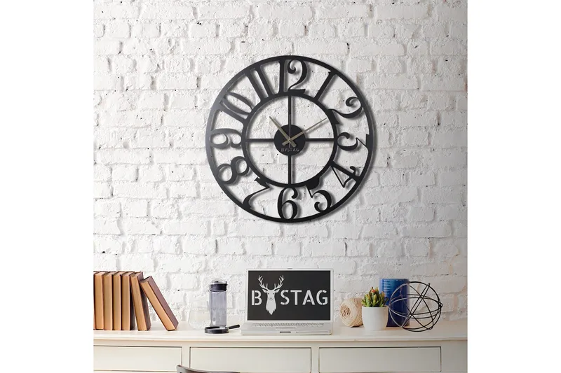 Koristeellinen Seinäkello Metalli - Musta - Sisustustuotteet - Seinäkoristeet - Kellot