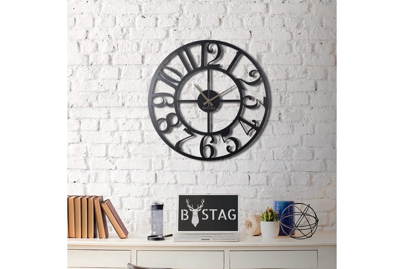 Koristeellinen Seinäkello Metalli - Musta - Sisustustuotteet - Seinäkoristeet - Kellot