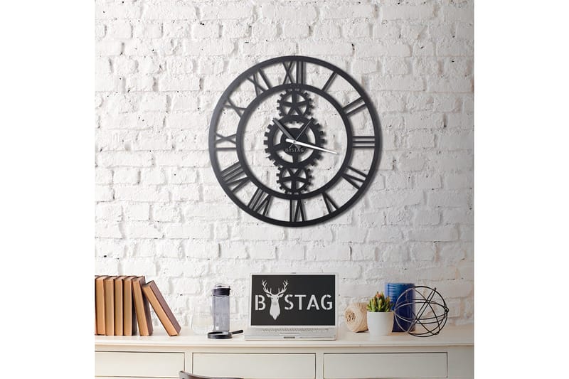 Koristeellinen Seinäkello Metalli - Musta - Sisustustuotteet - Seinäkoristeet - Kellot