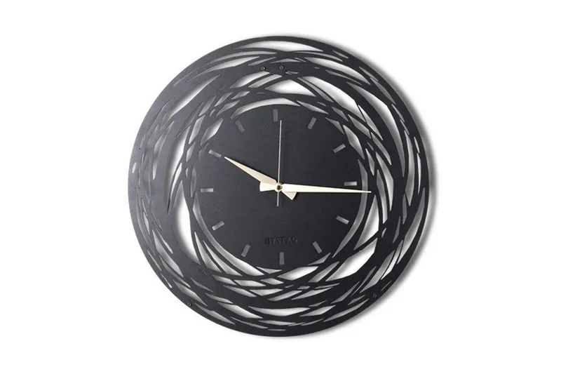 Koristeellinen Seinäkello Metalli, Musta