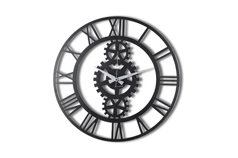 Koristeellinen Seinäkello Metalli, Musta