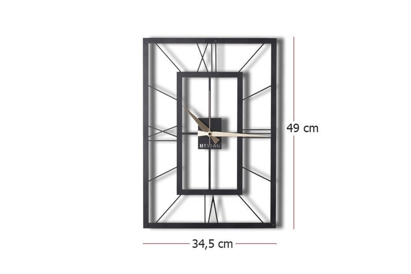 Koristeellinen Seinäkello Metalli - Musta - Sisustusesineet - Kellot