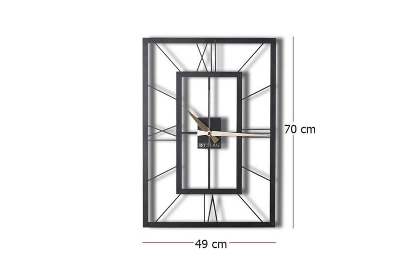Koristeellinen Seinäkello Metalli - Musta - Sisustusesineet - Kellot