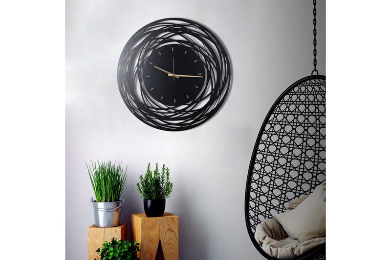 Koristeellinen Seinäkello Metalli - Musta - Sisustustuotteet - Seinäkoristeet - Kellot