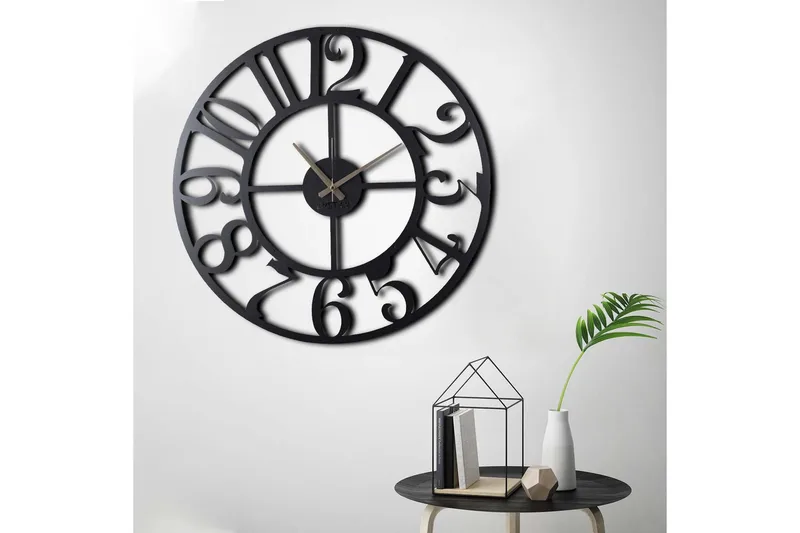 Koristeellinen Seinäkello Metalli - Musta - Sisustustuotteet - Seinäkoristeet - Kellot