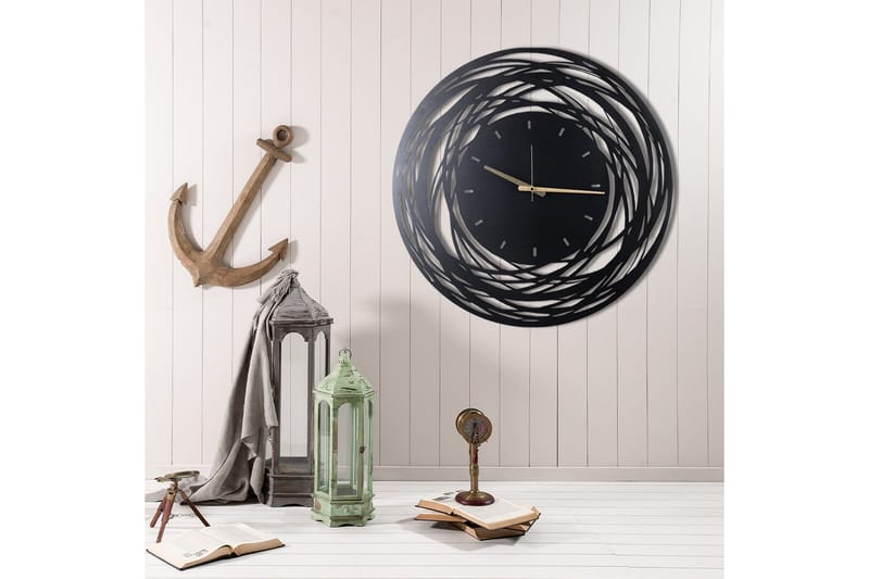 Koristeellinen Seinäkello Metalli - Musta - Sisustustuotteet - Seinäkoristeet - Kellot