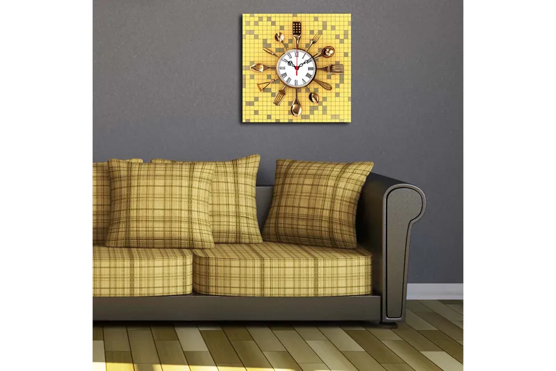 Koristekello Tezeren 40x40 cm Kitchen - Monivärinen - Sisustustuotteet - Seinäkoristeet - Kellot