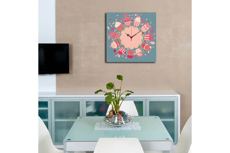 Koristekello Tezeren 40x40 cm Kitchen - Monivärinen - Sisustustuotteet - Seinäkoristeet - Kellot