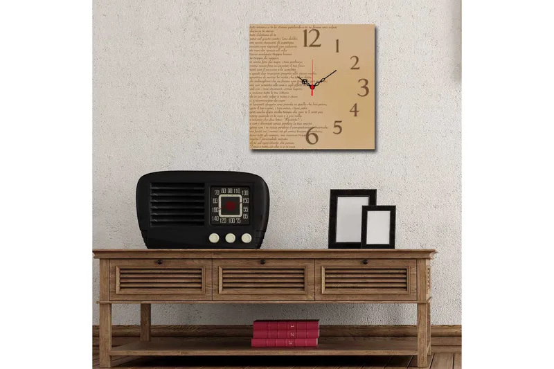 Koristekello Tezeren 40x40 cm - Monivärinen - Sisustustuotteet - Seinäkoristeet - Kellot