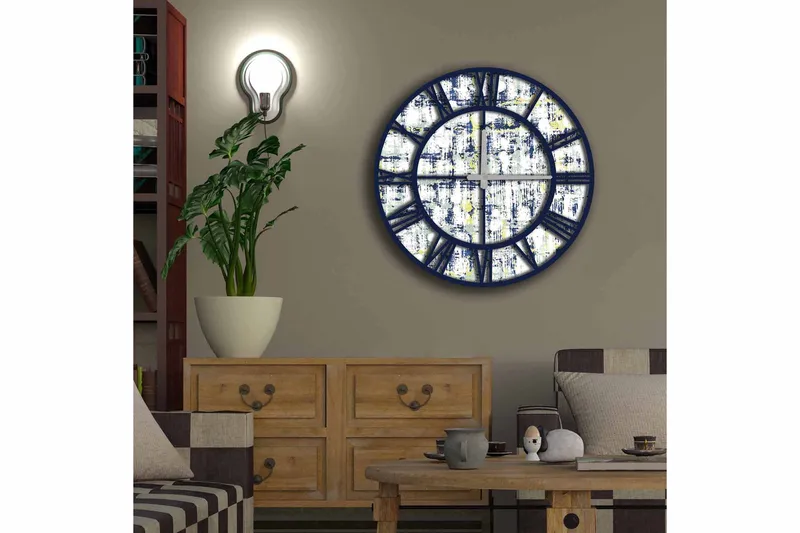 Koristekello Tezeren 50 cm Pyöreä - Monivärinen - Sisustustuotteet - Seinäkoristeet - Kellot