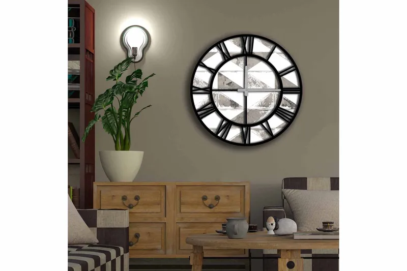 Koristekello Tezeren 50 cm Pyöreä - Monivärinen - Sisustustuotteet - Seinäkoristeet - Kellot