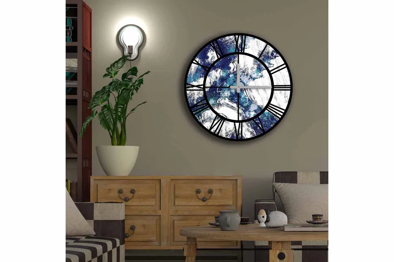 Koristekello Tezeren 50 cm Pyöreä - Monivärinen - Sisustustuotteet - Seinäkoristeet - Kellot