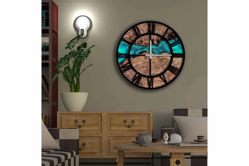 Koristekello Tezeren 50 cm Pyöreä - Monivärinen - Sisustustuotteet - Seinäkoristeet - Kellot