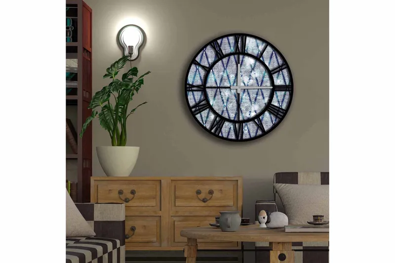 Koristekello Tezeren 50 cm Pyöreä - Monivärinen - Sisustustuotteet - Seinäkoristeet - Kellot