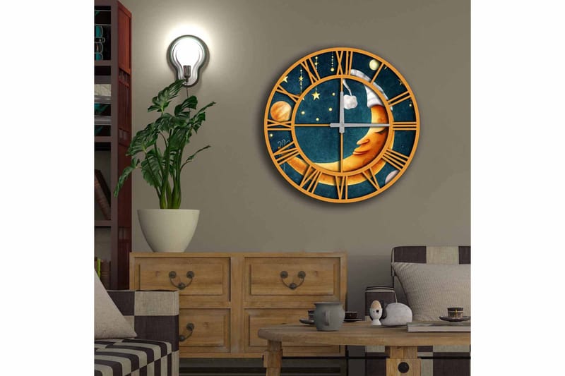 Koristekello Tezeren 50 cm Pyöreä - Monivärinen - Sisustustuotteet - Seinäkoristeet - Kellot