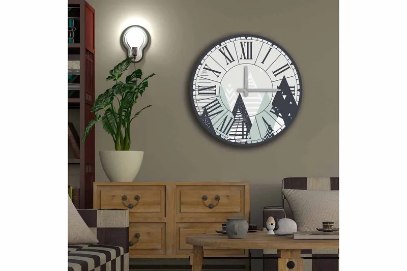 Koristekello Tezeren 50 cm Pyöreä - Monivärinen - Sisustustuotteet - Seinäkoristeet - Kellot