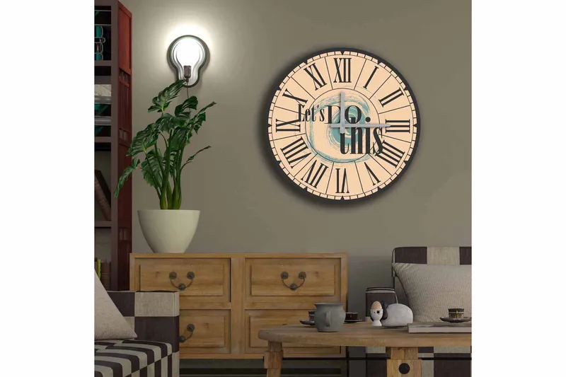 Koristekello Tezeren 50 cm Pyöreä - Monivärinen - Sisustustuotteet - Seinäkoristeet - Kellot