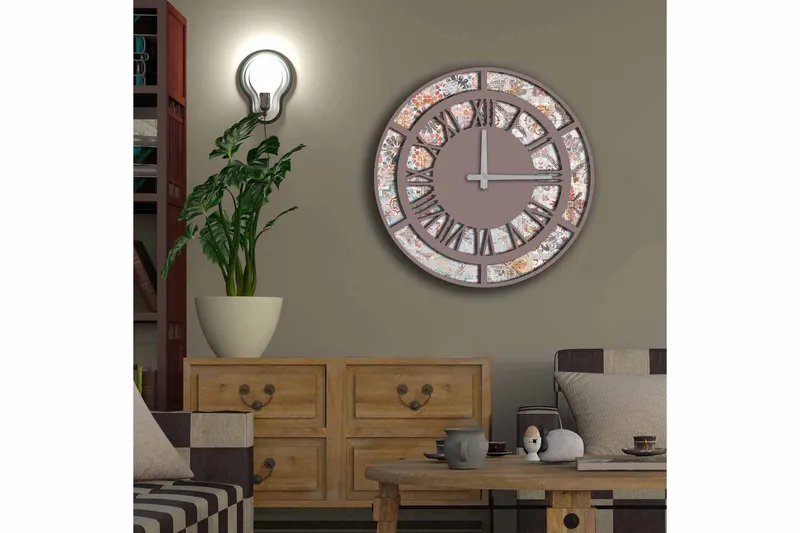 Koristekello Tezeren 50 cm Pyöreä - Monivärinen - Sisustustuotteet - Seinäkoristeet - Kellot