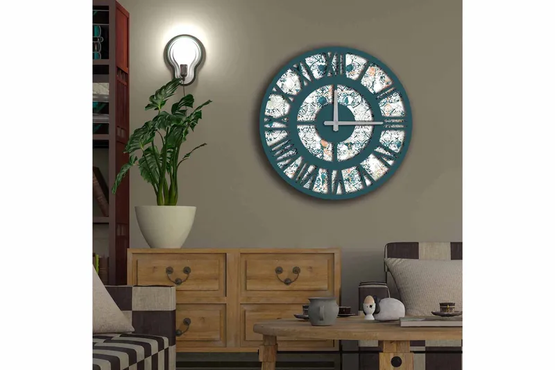 Koristekello Tezeren 50 cm Pyöreä - Monivärinen - Sisustustuotteet - Seinäkoristeet - Kellot