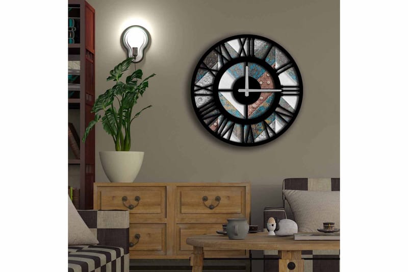 Koristekello Tezeren 50 cm Pyöreä - Monivärinen - Sisustustuotteet - Seinäkoristeet - Kellot