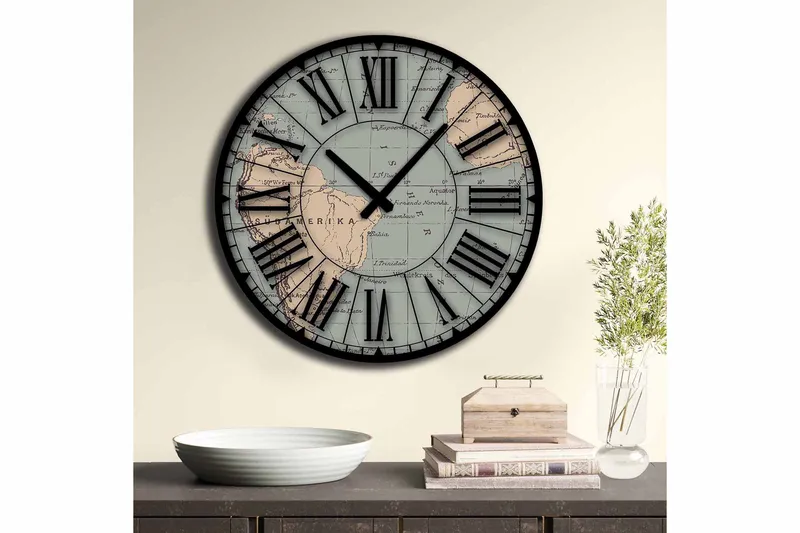 Koristekello Tezeren 50 cm Pyöreä - Monivärinen - Sisustustuotteet - Seinäkoristeet - Kellot