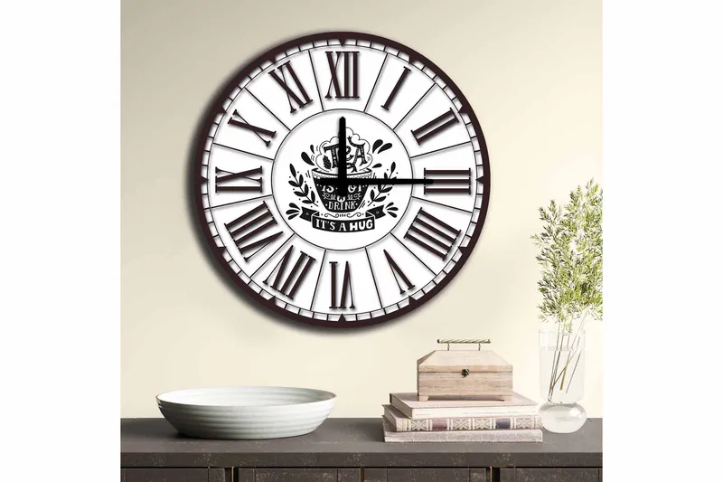 Koristekello Tezeren 50 cm Pyöreä - Monivärinen - Sisustustuotteet - Seinäkoristeet - Kellot