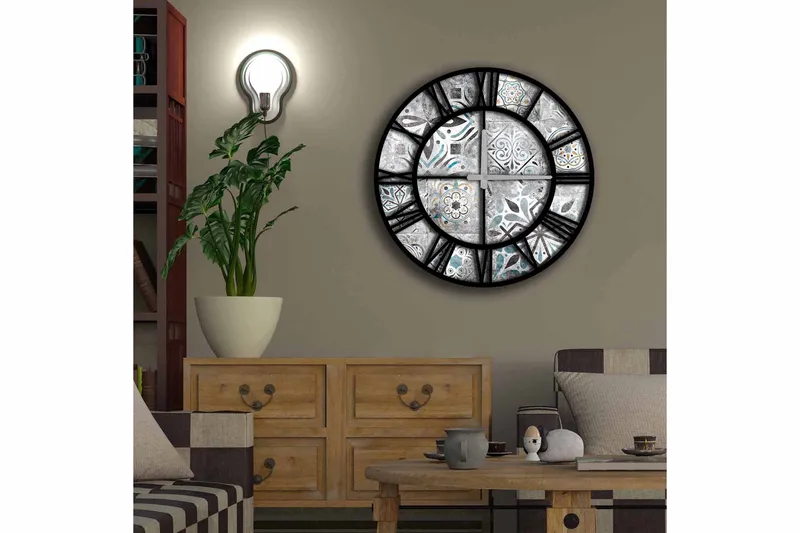 Koristekello Tezeren 50 cm Pyöreä - Monivärinen - Sisustustuotteet - Seinäkoristeet - Kellot