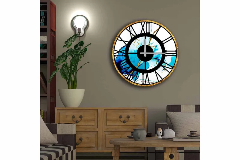 Koristekello Tezeren 50 cm Pyöreä - Monivärinen - Sisustustuotteet - Seinäkoristeet - Kellot
