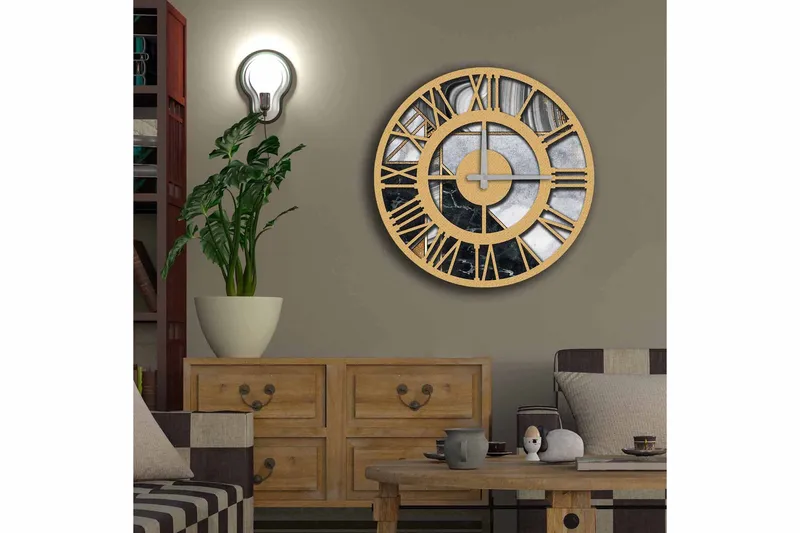 Koristekello Tezeren 50 cm Pyöreä - Monivärinen - Sisustustuotteet - Seinäkoristeet - Kellot